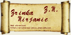 Zrinka Mirjanić vizit kartica